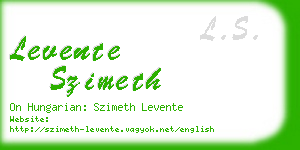 levente szimeth business card